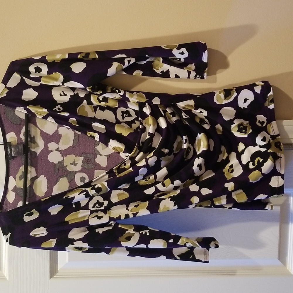 Ann Taylor 3/4 sleeve faux wrap top